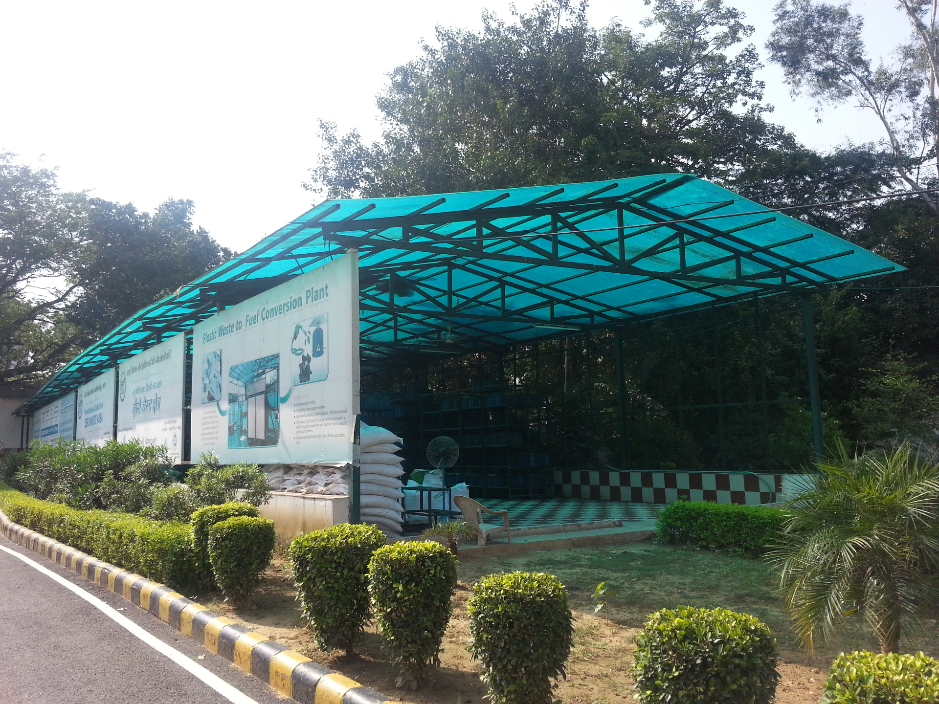 Covered processing shed